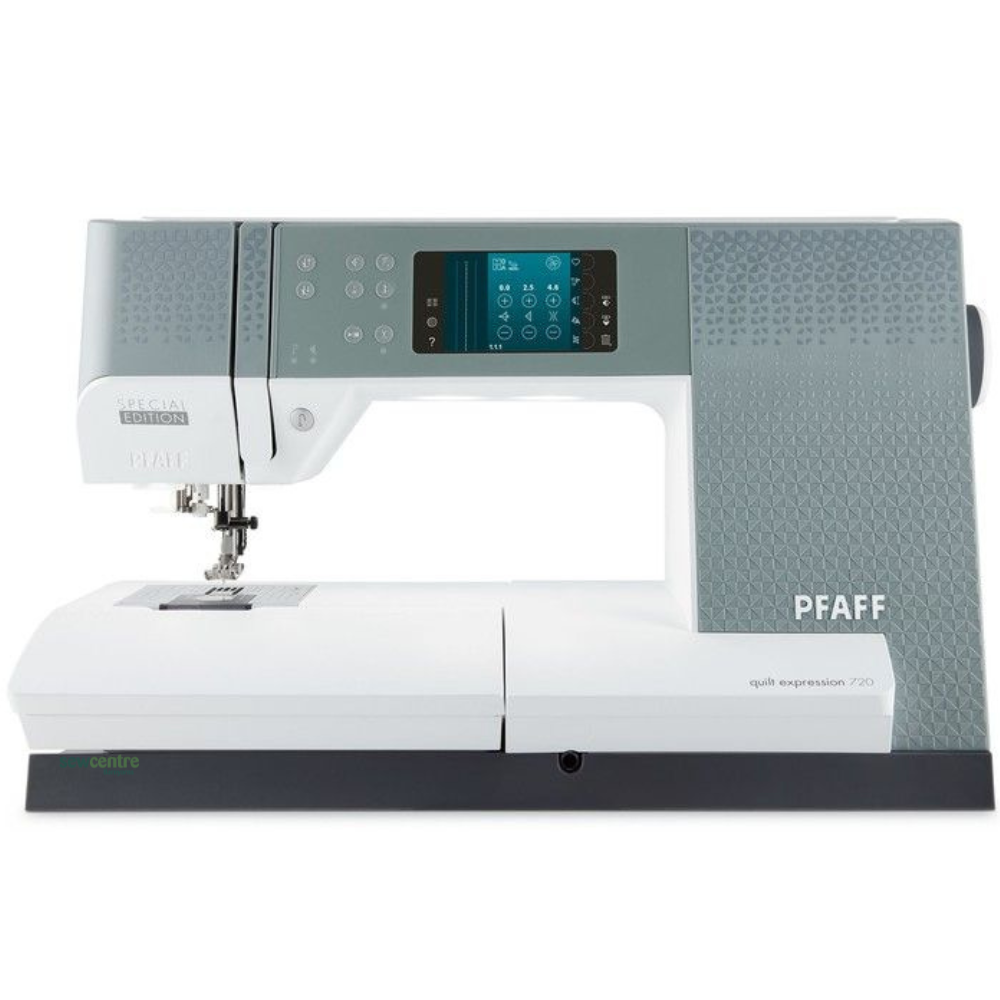 Máquina de coser Pfaff Quilt Expression 720 gris oscuro + juego de prensatelas de 100 £
